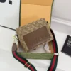 GG Brown high quality handbag with black and green strap