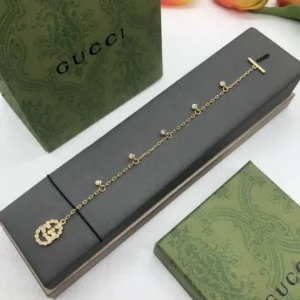 18k Yellow gold plated GG bracelet with small stones