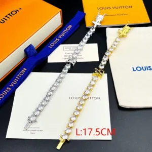 LV copper bracelet copper with stones and LV logo