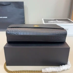 Alternative view of YSL High quality black crocodile look handbag