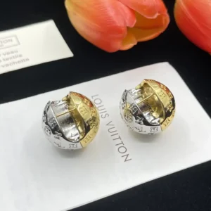 18k Yellow & White gold plated LV ball earrings