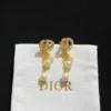 18k Yellow gold plated CD pearl drop earring with stones