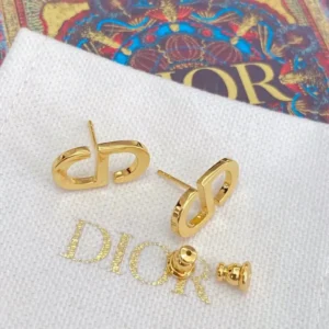 Alternative view of 18k Yellow gold plated CD earrings