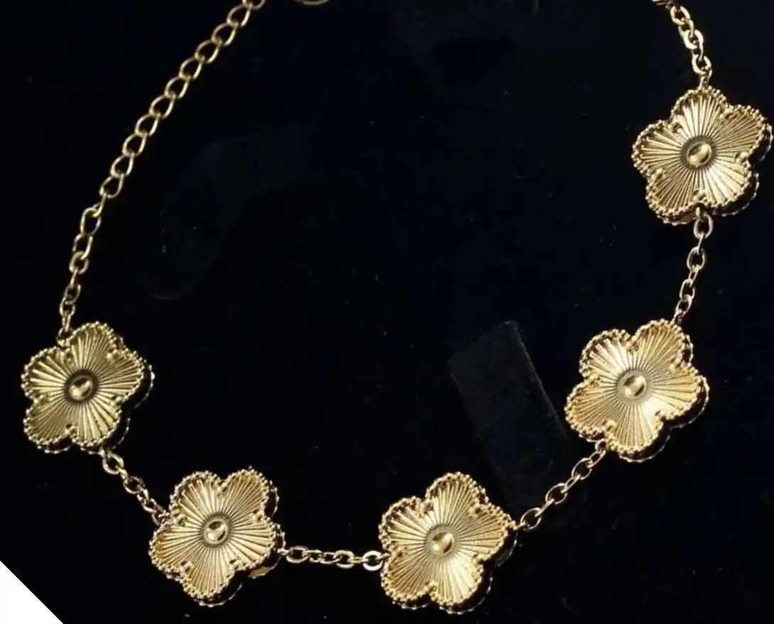 18k Yellow gold plated CVA plain gold bracelet 19cm