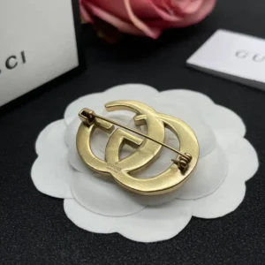 Alternative view of 18k Yellow gold plated GG brooch