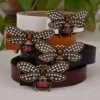 GG belt with stones on bee buckle
