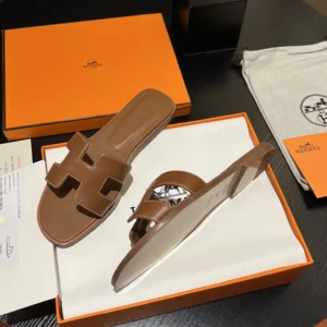 Alternative view of HM Brown plain sandals
