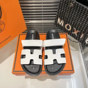 HM White slip on sandals