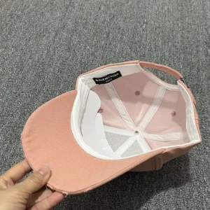 Alternative view of BL Cap with Name On Top Cream, Black, White, and Pinkish